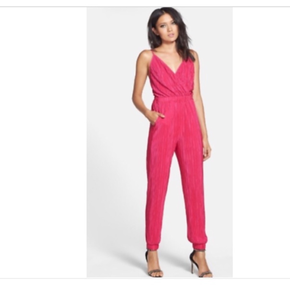 June & Hudson Nordstrom hot pink jumpsuit